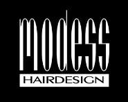 Logo von Modess Hairdesign in einem minimalistischen Design. Der Name 'Modess' ist in großen, schlanken Buchstaben oben dargestellt, gefolgt von 'HAIRDESIGN' in kleineren Kapitalbuchstaben darunter, beide zentriert auf einem einfarbigen Hintergrund. Die Schriftart ist modern und elegant, was auf ein stilbewusstes und zeitgenössisches Friseur- und Haardesign-Unternehmen hindeutet.